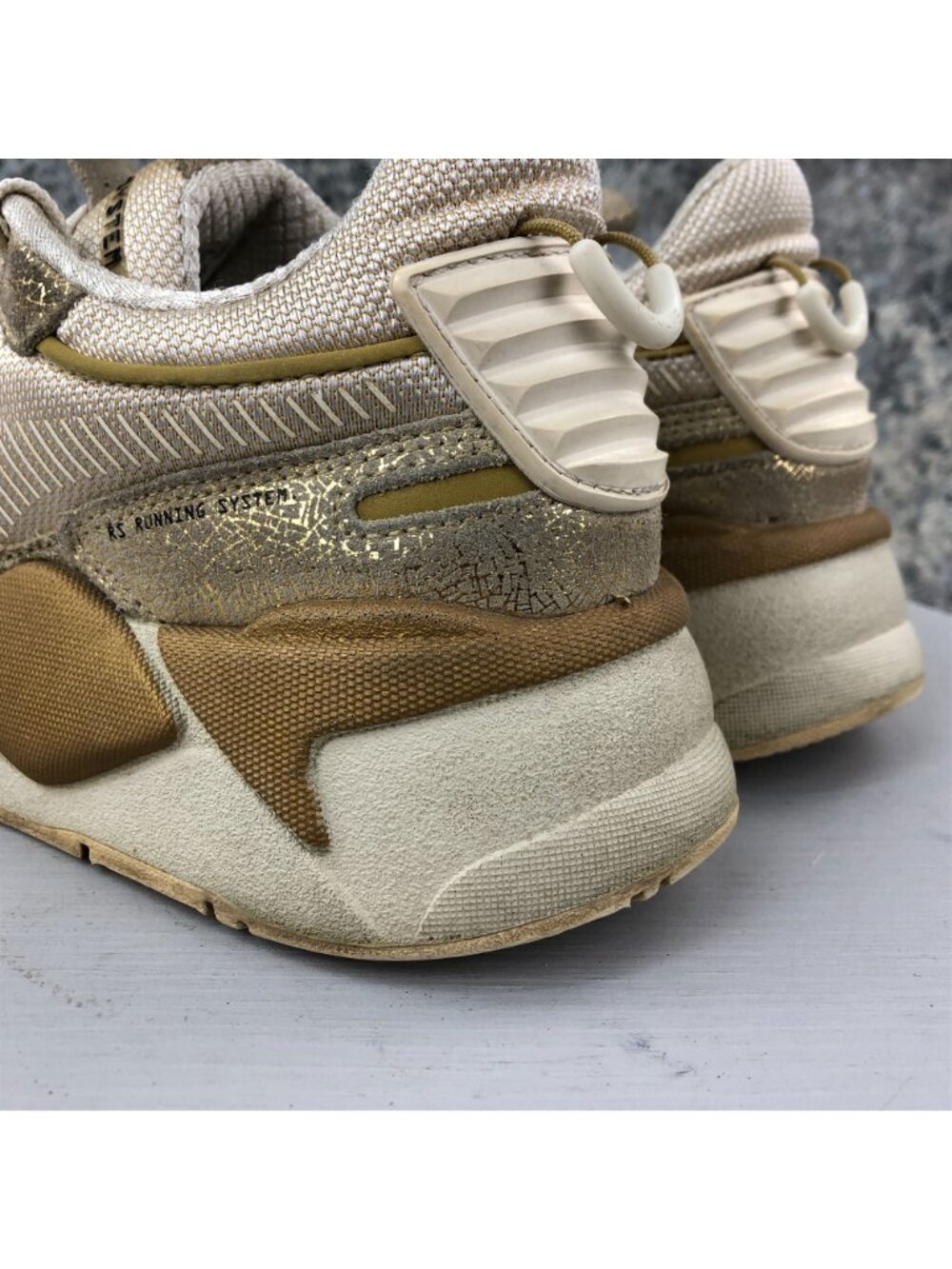 Puma Women's Size 9 RS-X Winter Glimmer Cream Gold Lace-Up Sneakers 372761-01 - Picture 5 of 12
